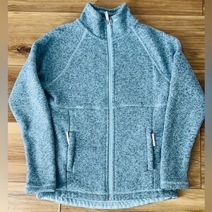 NWOT The North Face Blue Heather Full-Zip Fleece Jacket - Girls Medium 10/12